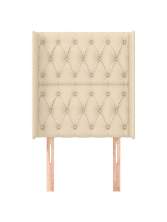 Čelo postele typu ušák krémové 83x16x118/128 cm textil
