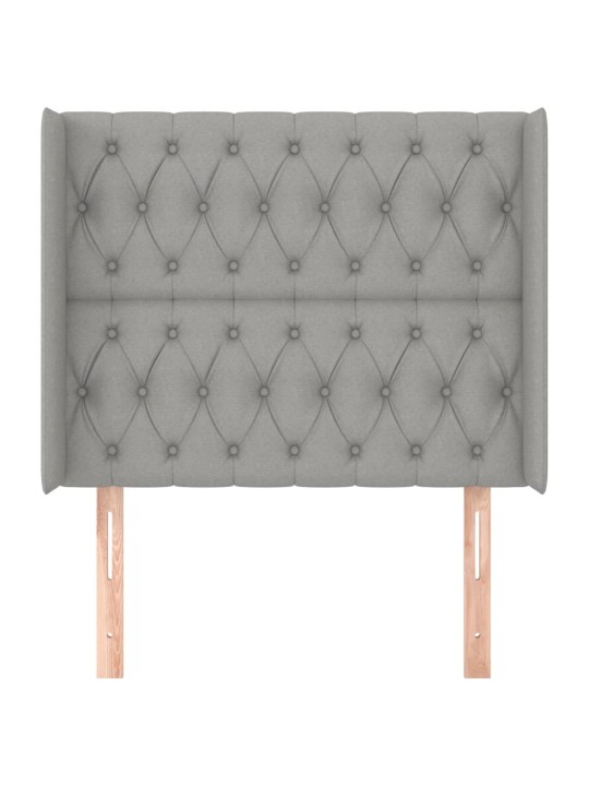 Čelo postele typu ušák světle šedé 93x16x118/128 cm textil