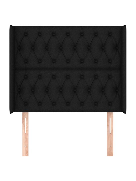 Čelo postele typu ušák černé 93x16x118/128 cm textil