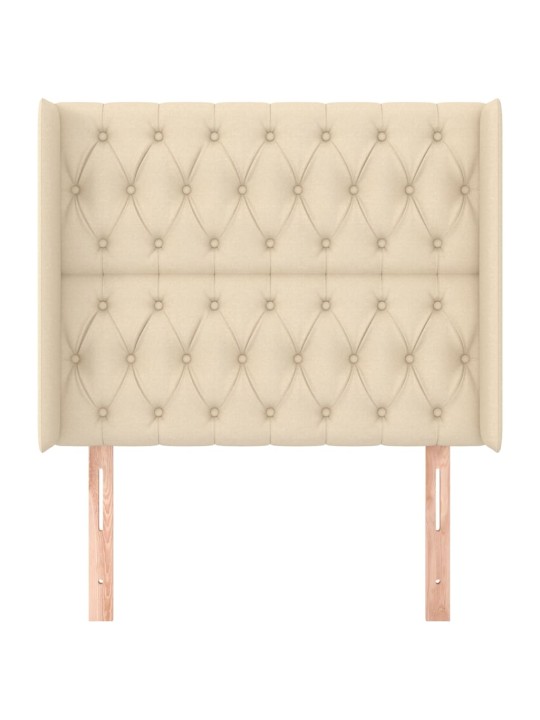 Čelo postele typu ušák krémové 93x16x118/128 cm textil
