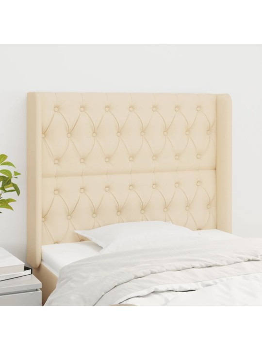 Čelo postele typu ušák krémové 103x16x118/128 cm textil