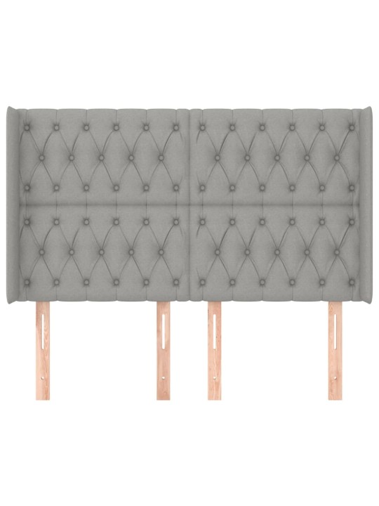 Čelo postele typu ušák světle šedé 147x16x118/128 cm textil