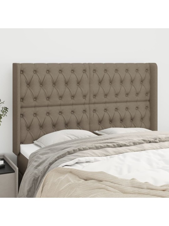 Čelo postele typu ušák taupe 147x16x118/128 cm textil