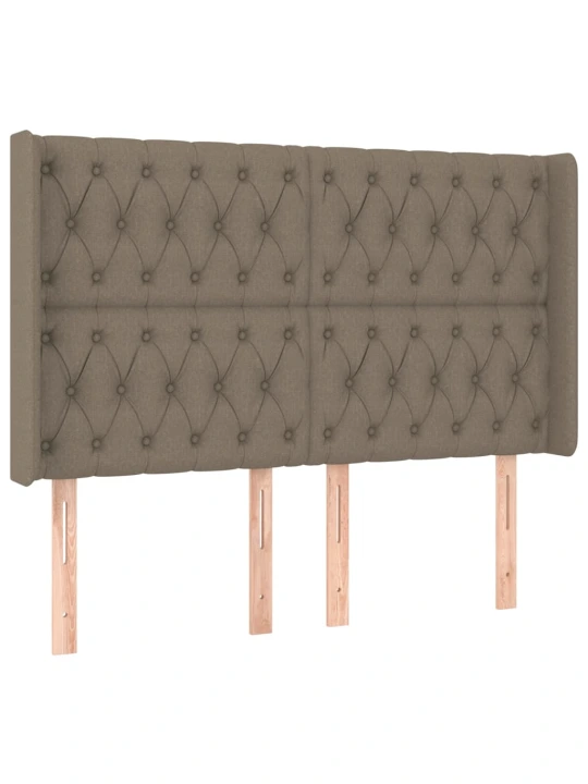 Čelo postele typu ušák taupe 163x16x118/128 cm textil