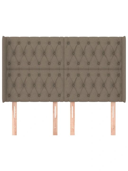 Čelo postele typu ušák taupe 163x16x118/128 cm textil