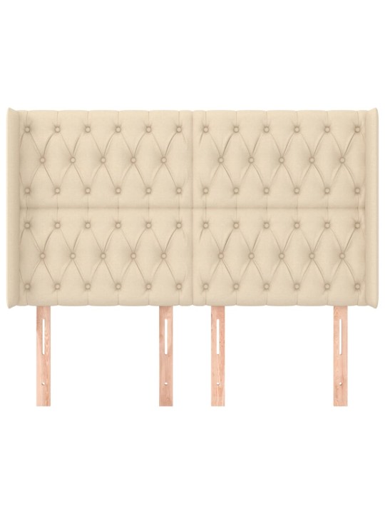 Čelo postele typu ušák krémové 163x16x118/128 cm textil