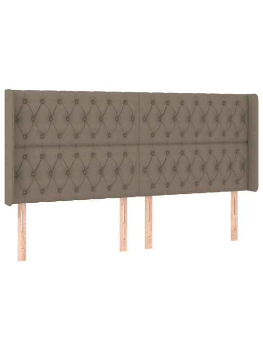 Čelo postele typu ušák taupe 203x16x118/128 cm textil