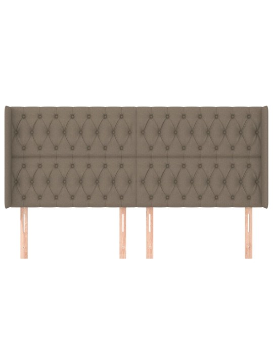 Čelo postele typu ušák taupe 203x16x118/128 cm textil