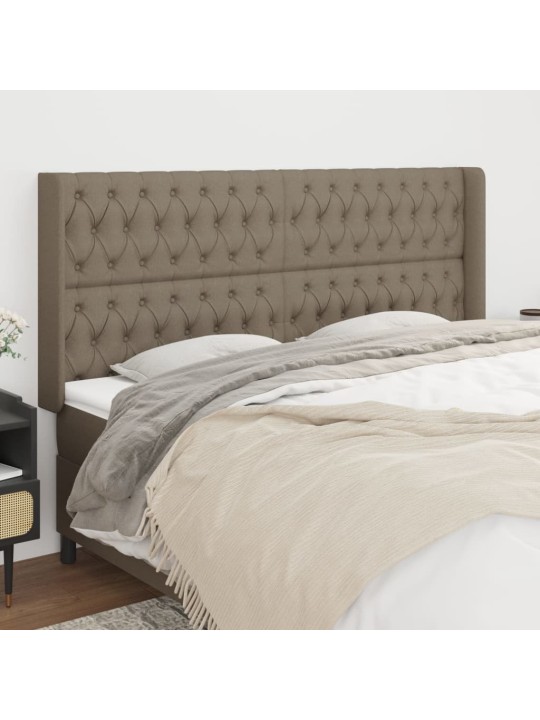 Čelo postele typu ušák taupe 203x16x118/128 cm textil