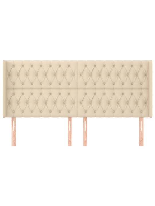 Čelo postele typu ušák krémové 203x16x118/128 cm textil