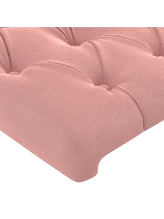 Čelo postele typu ušák růžové 93x16x118/128 cm samet