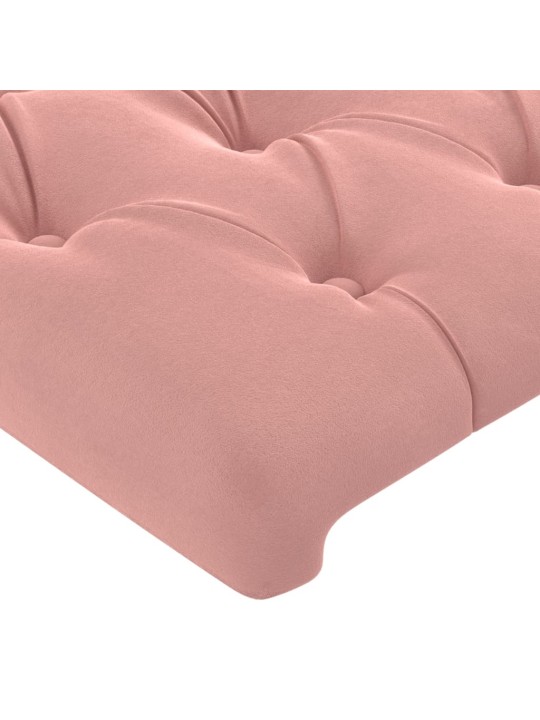 Čelo postele typu ušák růžové 183x16x118/128 cm samet