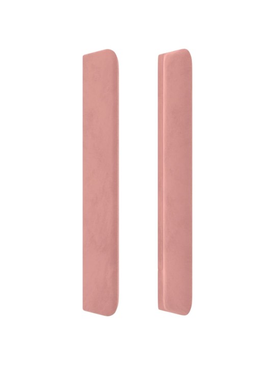 Čelo postele typu ušák růžové 203x16x118/128 cm samet