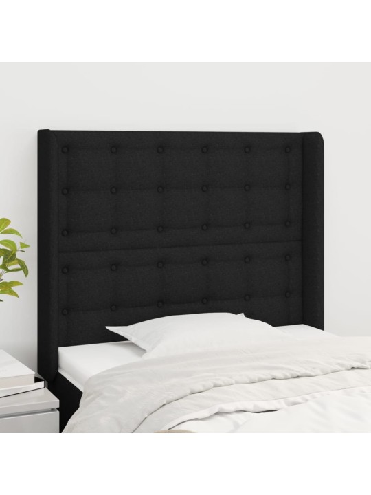 Čelo postele typu ušák černé 83x16x118/128 cm textil