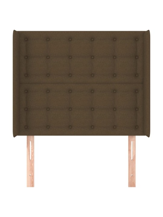 Čelo postele typu ušák tmavě hnědé 83x16x118/128 cm textil