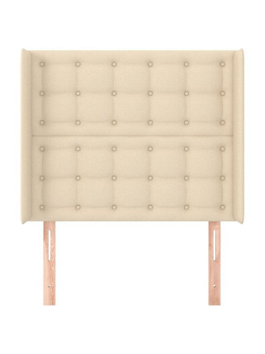 Čelo postele typu ušák krémové 83x16x118/128 cm textil