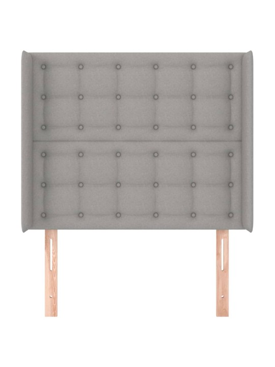Čelo postele typu ušák světle šedé 93x16x118/128 cm textil