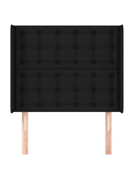 Čelo postele typu ušák černé 93x16x118/128 cm textil