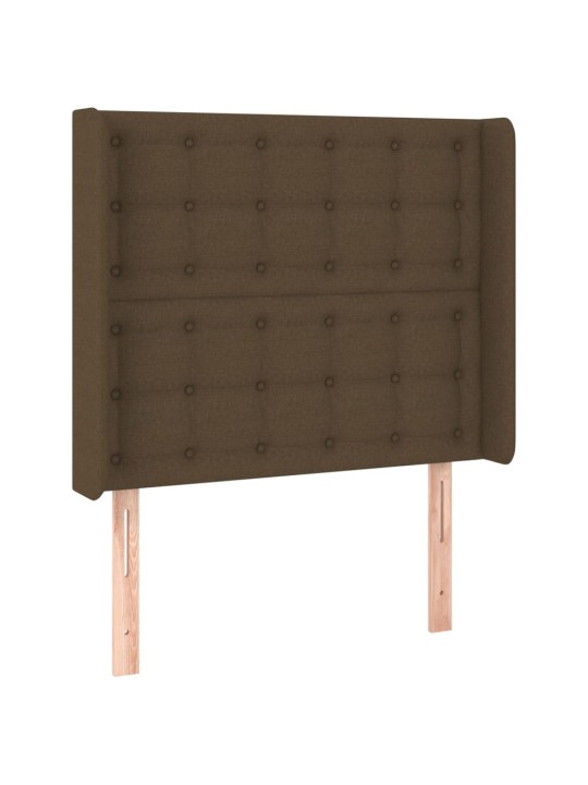 Čelo postele typu ušák tmavě hnědé 93x16x118/128 cm textil