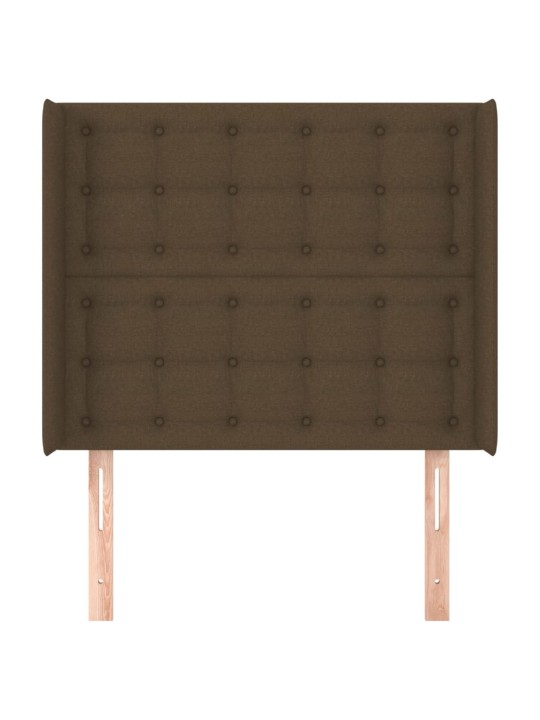 Čelo postele typu ušák tmavě hnědé 93x16x118/128 cm textil