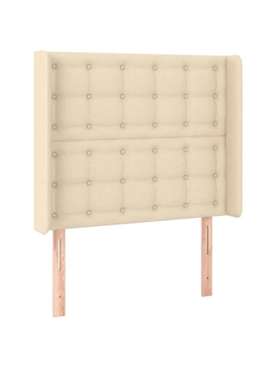 Čelo postele typu ušák krémové 93x16x118/128 cm textil