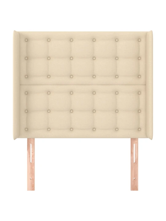 Čelo postele typu ušák krémové 93x16x118/128 cm textil