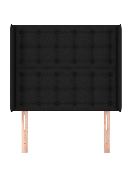 Čelo postele typu ušák černé 103x16x118/128 cm textil