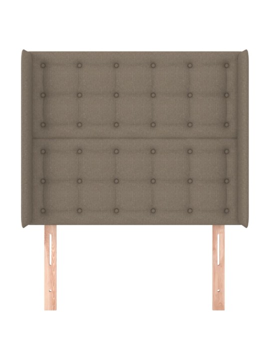 Čelo postele typu ušák taupe 103x16x118/128 cm textil
