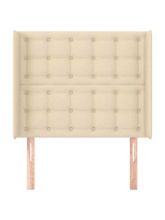 Čelo postele typu ušák krémové 103x16x118/128 cm textil
