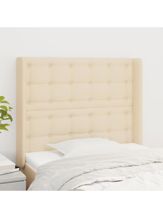 Čelo postele typu ušák krémové 103x16x118/128 cm textil