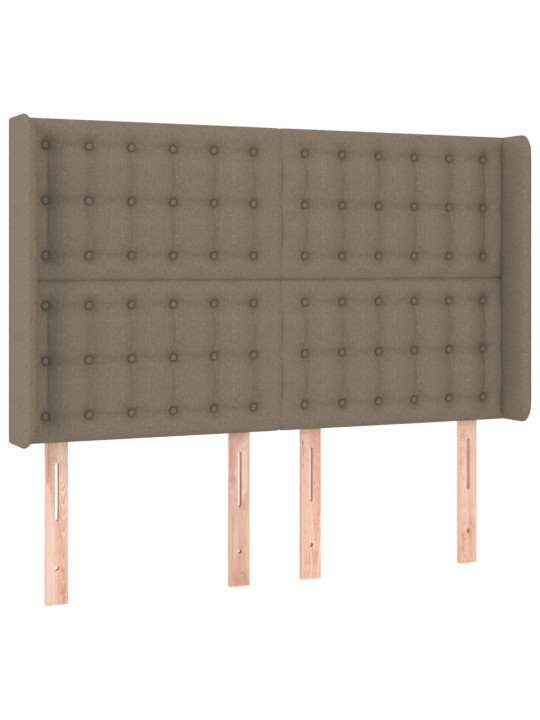 Čelo postele typu ušák taupe 147x16x118/128 cm textil