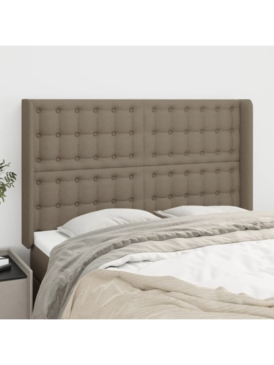 Čelo postele typu ušák taupe 147x16x118/128 cm textil