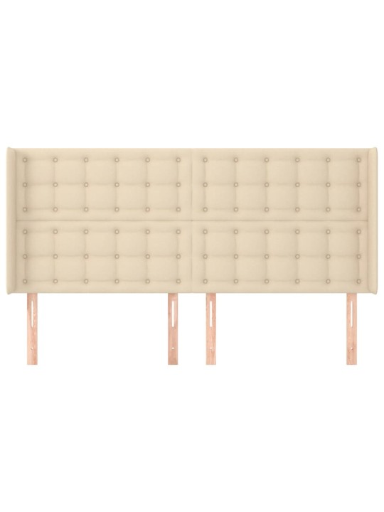 Čelo postele typu ušák krémové 163x16x118/128 cm textil