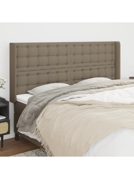 Čelo postele typu ušák taupe 183x16x118/128 cm textil