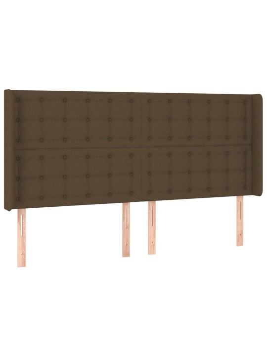 Čelo postele typu ušák tmavě hnědé 203x16x118/128 cm textil
