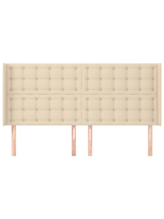 Čelo postele typu ušák krémové 203x16x118/128 cm textil