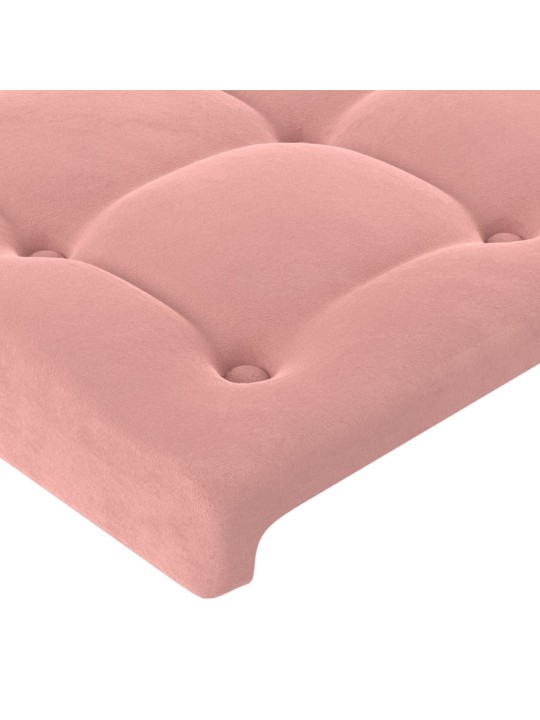 Čelo postele typu ušák růžové 83x16x118/128 cm samet