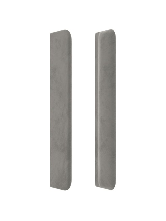Čelo postele typu ušák světle šedé 203x16x118/128 cm samet