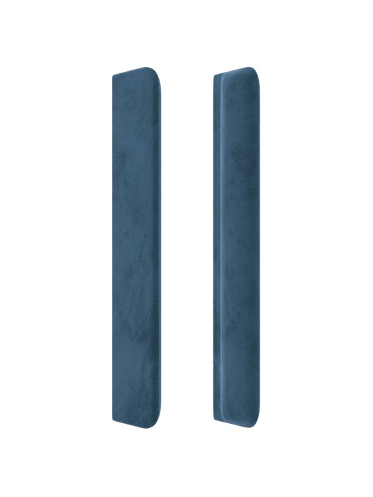 Čelo postele typu ušák tmavě modrá 203x16x118/128 cm samet