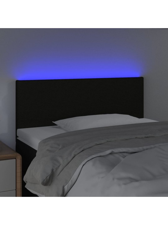 Čelo postele s LED černé 100x5x78/88 cm textil