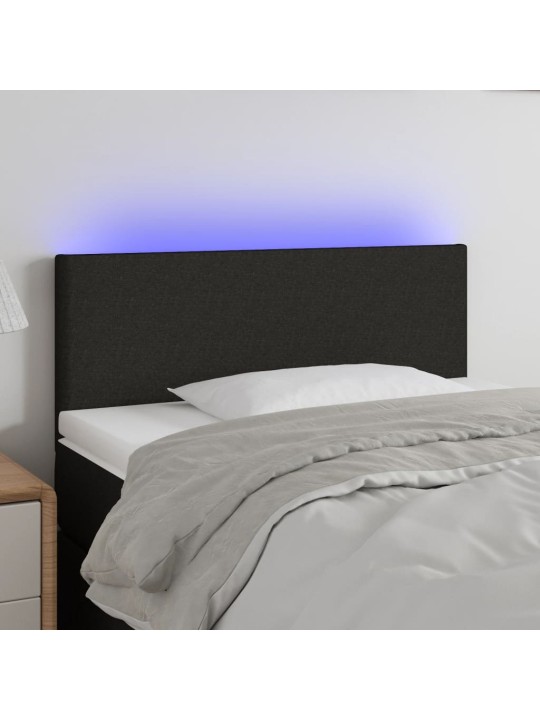 Čelo postele s LED černé 100x5x78/88 cm textil