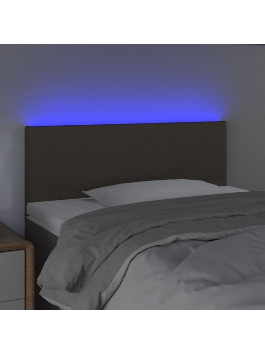 Čelo postele s LED taupe 100x5x78/88 cm textil