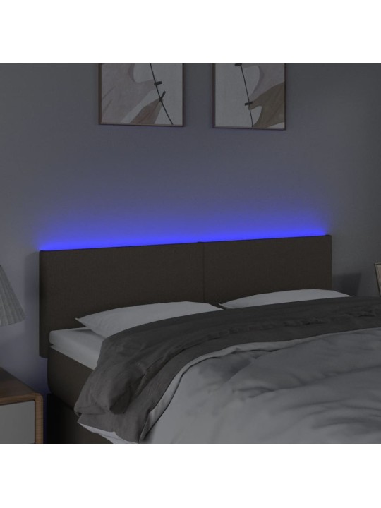 Čelo postele s LED taupe 144x5x78/88 cm textil