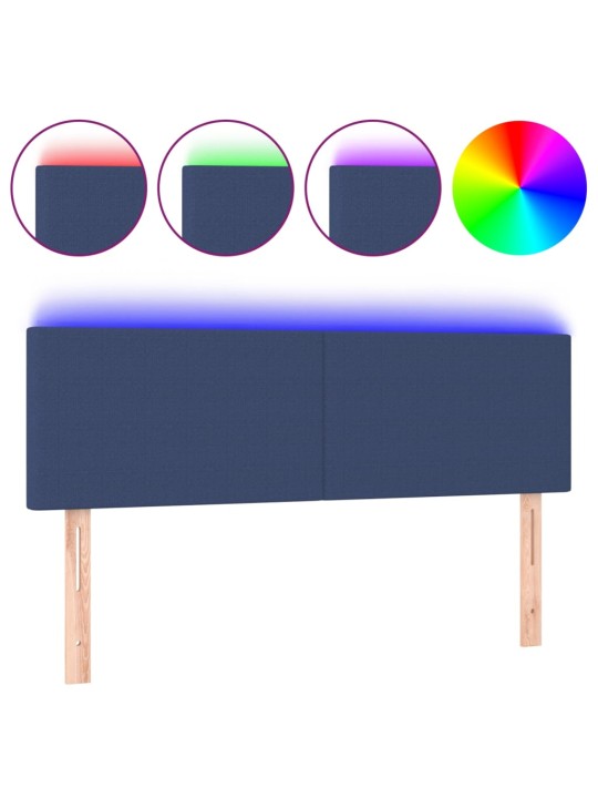 Čelo postele s LED krémové 144x5x78/88 cm textil