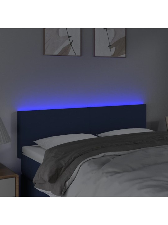 Čelo postele s LED krémové 144x5x78/88 cm textil
