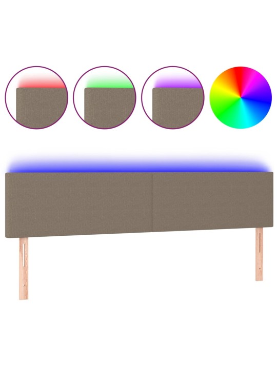 Čelo postele s LED taupe 180x5x78/88 cm textil