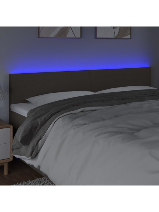 Čelo postele s LED taupe 180x5x78/88 cm textil