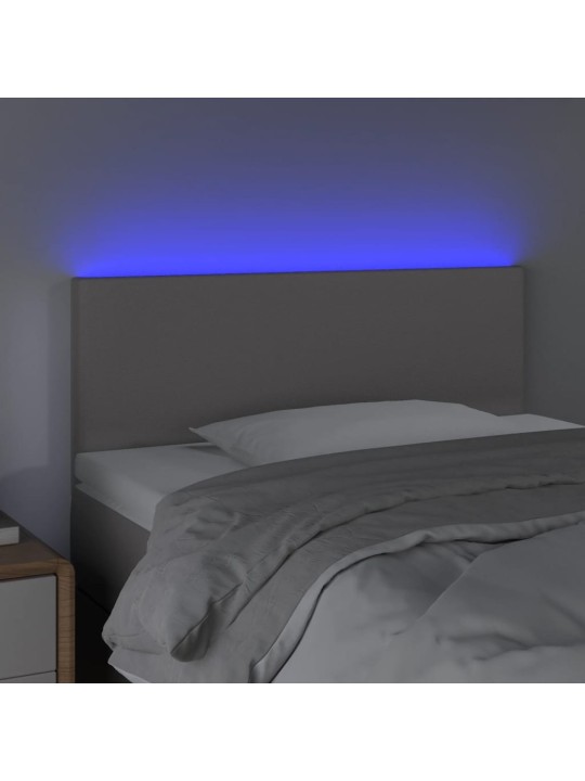 Čelo postele s LED šedé 90x5x78/88 cm umělá kůže