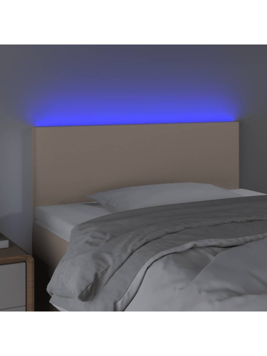 Čelo postele s LED cappuccino 90x5x78/88 cm umělá kůže