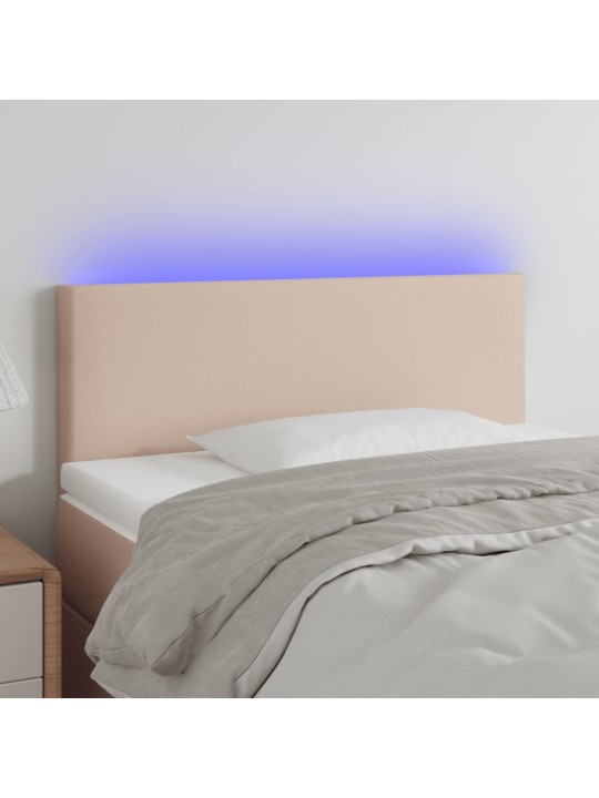 Čelo postele s LED cappuccino 90x5x78/88 cm umělá kůže